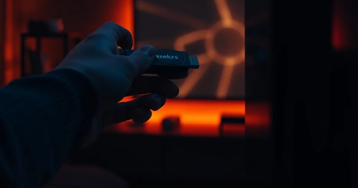 Fire TV Stick wird in den HDMI-Anschluss eines Fernsehers gesteckt