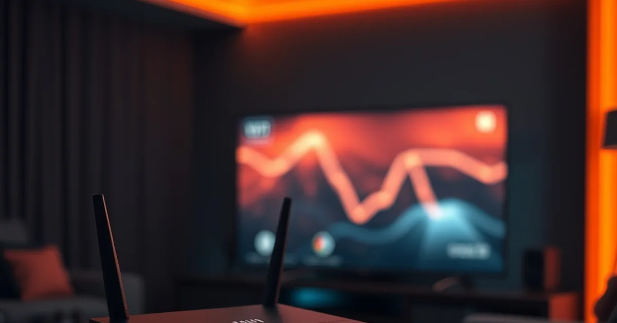 Router mit blinkenden Lichtern symbolisiert die nötige Internetgeschwindigkeit für 4K-Streaming
