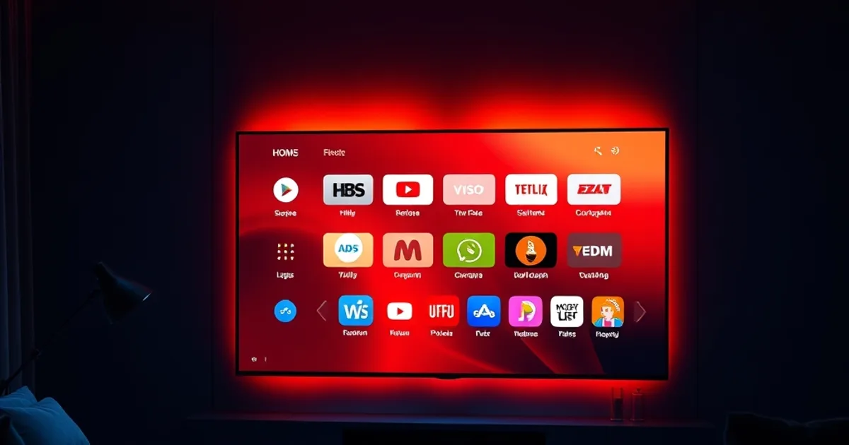Smart-TV-Startbildschirm mit App-Symbolen zur Installation der German IPTV 4K App